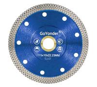 GoYonder Super Thin 4.5" Porcelain Cutting Disc, 115mm Tile Cutting Discs Porcelain Blade for Cutting Ceramic or Tile, Diamond Blade for Angle Grinder (4.5"(115mm)-Blue)