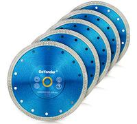 GoYonder Super Thin 7" Grinder Blades Tile Blade, Diamond Saw Blade for Cutting Porcelain Tiles Granite, 180mm Tile Cutting Blade for Angle Grinder (7“-5PCS-Blue(180mm))