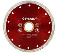 GoYonder Super Thin 7" Porcelain Cutting Disc, 180mm Tile Cutting Discs Porcelain Blade for Cutting Ceramic or Tile, Diamond Blade for Angle Grinder (7inch-Red)