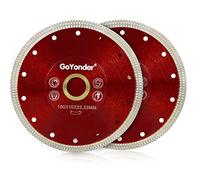 GoYonder Super Thin 7" Tile Cutting Discs, 180mm Porcelain Cutting Disc Porcelain Blade for Cutting Ceramic Or Tile, Diamond Blade for Angle Grinder (7in (180mm)-Red 2PCS)