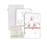 GOYSILA Set of 2 Fitted Sheets Next to Me Compatible with Chicco Next2Me Baby Cot Mattress 83 x 50 cm 100% Cotton High Quality Oeko-Tex® Certified Breathable Mattress Topper Washable at 40°