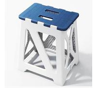 GOYUWEN Foldable Bath Shower Safety Chair Seat Blue, Foldable and Anti-Slip Bench Bathtub Stool for Elderly or Seniors (Foldable ShowerChair 15.7" H Blue Seat Size 12.4" x 8.3“)