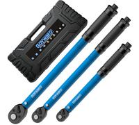GoYwato 3-Piece Torque Wrench Set with 1/4" 3/8" 1/2" Wrench & Carry Case | 72 Teeth, ±3% Accuracy, Calibration Certificate, Reversible Direction, Dual-Scale, for Motorcycle Truck Bike Car Maintenance