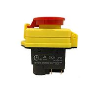 GOZAR 250V 16A KJD17B IP54 NVR Switch With Emergency Stop 4 Pin Dustproof Waterproof Panel