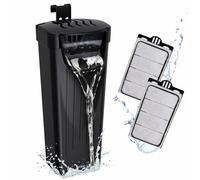 GOZILLA Turtle Tank Filter 74GPH, Low Water Level Turtle Tank 3.5W Fish Tank Aquarium Filters for Small Tanks up to 15 Gallons Include 2 Replacement Cartridge.(Black)