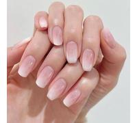 GOZINA 24 Faux Ongles Court, Dégradé de Rose Faux Ongles Autocollants, French Ongles a Coller, Ongle Autocollant Reusable Suitable For Women and Girls