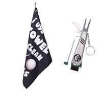 GOZINA 2PCS Funny Golf Gifts for Men UK,Golf Towels for Golf Bags with Clip and Golf Accessories for Men,Personalised Golf Towel Clean Golf Balls for Man,Golf Ball Cleaner Golf Club Cleaner Golf Brush
