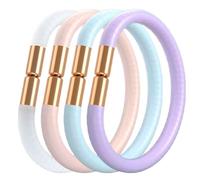 GOZINA 4PCS Mosquito Repellent Bracelet - Magnetic Design + Refillable 12 Essential Oil Sticks, Mosquito Bands Ideal for Adults & Kids, Waterproof Silicone Repellent Bracelet for Outdoor&Indoor