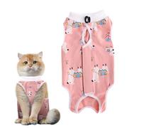 GOZINA Cat Recovery Suit, Breathable Cat Surgery Recovery Suit for Abdominal Wounds or Skin Diseases, Cone of Shame Alternative Anti-licking Onesie (L, 1 Alpaca)