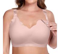 GOZINA Nursing Bras Breastfeeding, Maternity & Nursing Bras Comfort Seamless Bra, Pregnancy Maternity Bras Natural Shape, Support Breastfeeding Bra (UK, Alpha, XXL, 3XL, Regular, Regular, Pink)
