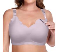 GOZINA Nursing Bras Breastfeeding, Maternity & Nursing Bras Comfort Seamless Bra, Pregnancy Maternity Bras Natural Shape, Support Breastfeeding Bra (UK, Alpha, XXL, 3XL, Regular, Regular, Purple)
