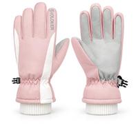 GOZINA Ski Gloves for Men Women, Warm Thermal Touchscreen Snow Gloves | Thick Fleece Lined Windproof Water-Resistant Winter Gloves with Anti-Slip Waterproof PU Palm for Skiing, Snowboarding