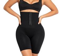 GOZINA Tummy Control Knickers, Butt Lifting High Waisted Seamless Shapewear Under Dresses with Button Placket, Suck in Tummy Pants for Women (UK, Alpha, XS, S, Regular, Regular, black)