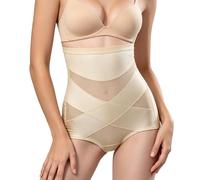 GOZINA Tummy Control Knickers, Tummy Control Body Shaper for Women High Waisted Butt Lifter Shaping Underwear Slimming Pants (UK, Alpha, XXL, Regular, Regular, skin)