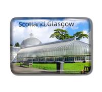Gozisoci 3D Fridge Magnets for Botanic Gardens Glasgow Scotland UK Crystal Glass Rectangle Handmade Refrigerator Stickers Cute Souvenirs Home Kitchen Decor