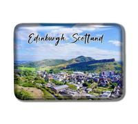 Gozisoci 3D Fridge Magnets for Hills Edinburgh Scotland UK Crystal Glass Rectangle Handmade Refrigerator Stickers Cute Souvenirs Home Kitchen Decor