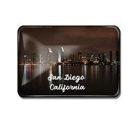 Gozisoci Fridge Magnet Rectangular Glass Crystal for San Diego California Souvenir Decor Home Kitchen Refrigerator Magnet Travel Gift