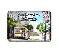 Gozisoci Fridge Magnet Rectangular Glass Crystal for San Francisco California Souvenir Decor Home Kitchen Refrigerator Magnet Travel Gift