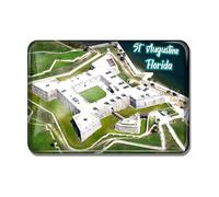 Gozisoci Fridge Magnet Rectangular Glass Crystal for St Augustine Florida Souvenir Decor Home Kitchen Refrigerator Magnet Travel Gift