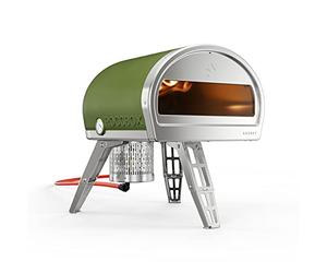 Gozney Roccbox Portable Outdoor Pizza Oven - Includes Professional Grade Pizza Peel, Built-In Thermometer and Safe Touch Silicone Jacket - Propane Gas Fired, With Rolling Wood Flame - New Olive Green