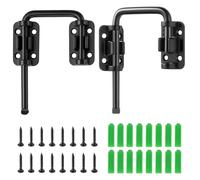 GOZOLA 2PC Sliding Patio Door Loop Lock, 2.36 Inch U-Shaped Screen Door Lock Latch, 90/180° Adjustable Installation, Enhances Home/Child/Pet Safety for Barn, Windows, Fence, Shed, Garage (Black)