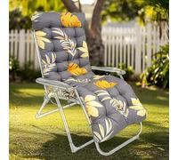 GOZYLA High Back Sun Lounger Replacement Cushion: 170x53 cm Padded Soft Non Slip Ties Outdoor Indoor Use for Reclining Garden Chair Patio Beach Porch Furniture