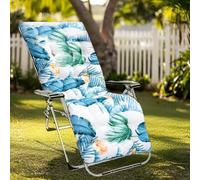 GOZYLA High Back Sun Lounger Replacement Cushion: 170x53 cm Padded Soft Non Slip Ties Outdoor Indoor Use for Reclining Garden Chair Patio Beach Porch Furniture