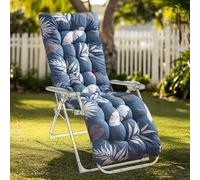 GOZYLA High Back Sun Lounger Replacement Cushion: 170x53 cm Padded Soft Non Slip Ties Outdoor Indoor Use for Reclining Garden Chair Patio Beach Porch Furniture