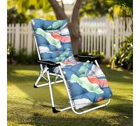 GOZYLA High Back Sun Lounger Replacement Cushion: 170x53 cm Padded Soft Non Slip Ties Outdoor Indoor Use for Reclining Garden Chair Patio Beach Porch Furniture (Blue, 170x53x8cm)