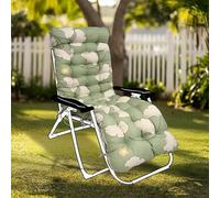 GOZYLA High Back Sun Lounger Replacement Cushion: 170x53 cm Padded Soft Non Slip Ties Outdoor Indoor Use for Reclining Garden Chair Patio Beach Porch Furniture (Light Green, 170x53x8cm)