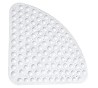 GozzZ Shower Mats Non Slip Bathtub Mat Corner Sector Massaging Bath Mat Mildew Resistant PVC Bath Mat with Suction Cups Drain Hole for Quadrant Shower or Tub, 54cm*54cm(White)
