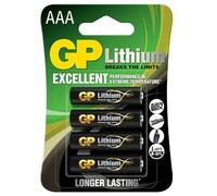 GP 24LF359C4 AAA Lithium Battery, 1.5V (Pack of 4)