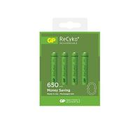 GP AAA 650 mAh Recyko+ NiMH Rechargeable Batteries. 4 Batteries