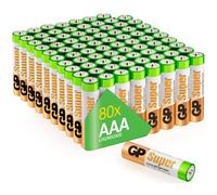 GP Super Alkaline Batteries AAA Micro, LR03, 1.5 V, Pack of 80, Ideal for Power Supply of Everyday Devices - The New G-Tech Technology