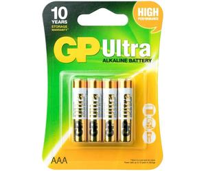 GP AAA x4 Ultra Alkaline Batteries