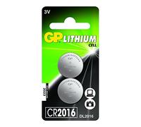 GP Batteries CR2016 3 V Lithium Button Cell Battery (Pack of 2)