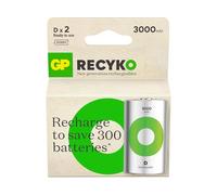 GP Batteries Recyko 3000 D Boy Ni-Mh Battery, 1.2 Volt, Pack of 2