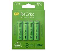 GP Batteries ReCyko+ HR06 AA Batteries NiMH 1300 mAh 1.2 V Pack of 4