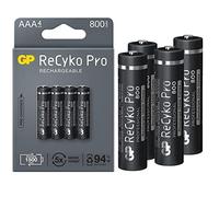 GP Batteries Recyko Pro AAA Slim Ni-Mh Rechargeable Battery, 1.2 Volt, Card of 4