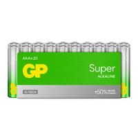 AAA Batteries - Set of 20 | GP Super| AAA Alkaline 1.5 V / LR03 Batteries - Long Life