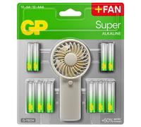 GP BATTS AA & AAA Alkaline Batteries with Free Handheld Fan - Pack of 24