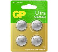 GP CR 2450 Button Cell Battery 3 V Pack of 4 540 mAh Lithium Ultra