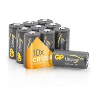 GP CR123A Lithium Battery CR123A / CR17335 Battery 3V e.g. for Digital Cameras, Camcorders, Smoke Detectors, Flashlights, Laser Pointers, etc. Pack of 10