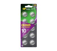 GP CR2025 3V Lithium Coin Cell Batteries 10 Pack - Flat Battery for Car Key/Key Fob Audi Mercedes Nissan - DL2025 2025 Batteries also suitable for scales/toys/heartrate monitor etc