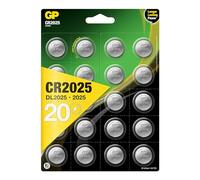 GP CR2025 3V Lithium Coin Cell Batteries 20 Pack - Flat Battery for Car Key/Key Fob Audi Mercedes Nissan - DL2025 2025 Batteries also suitable for scales/toys/heartrate monitor etc…