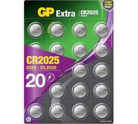 GP CR2025 3V Lithium Coin Cell Batteries - Pack of 20, Car Key Fob