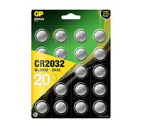 GP CR2032 Lithium Button Cells 3 V, Button Batteries CR 2032 / DL2032, Voltage 3 Volt (20 Pieces in 4 x Pack of 5, Batteries Individually Removable)