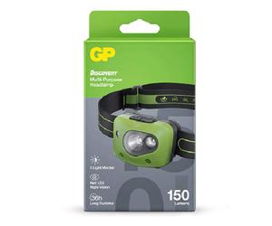 GP DISCOVERY MULTI PURPOSE HEADLAMP CH43 150 LUMENS SINGLE USE AND RECHARGEABLE