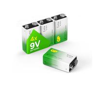 GP Extra 9V Batteries PP3 6LR61 Alkaline - Pack of 4