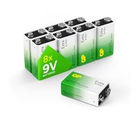 GP Extra 9V Batteries PP3 6LR61 Alkaline - Pack of 8